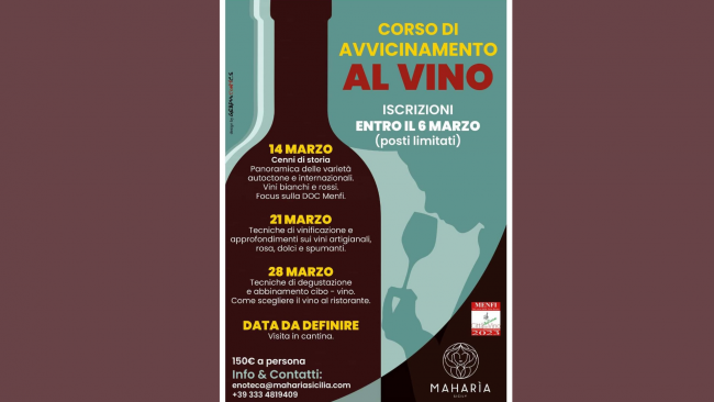 Menfi, aperte le iscrizioni per il corso di avvicinamento al vino
