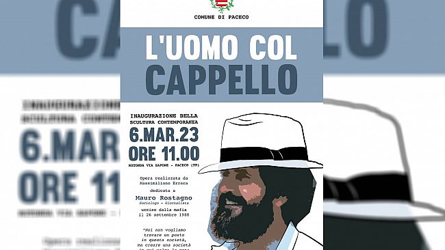 Paceco, una scultura in ricordo di Mauro Rostagno