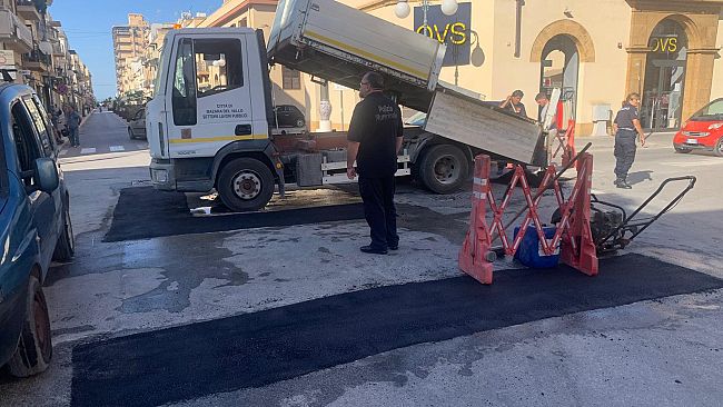 Mazara, ​al via i lavori di messa in sicurezza e sistemazione di tratti di manto stradale nel centro cittadino