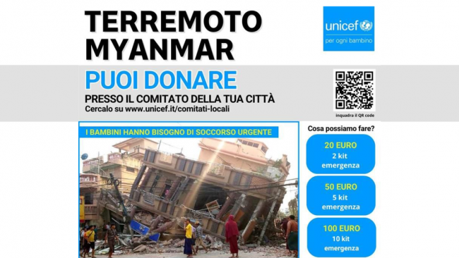 Emergenza Myanmar: l’appello dell’UNICEF Trapani per aiutare i bambini colpiti dal terremoto