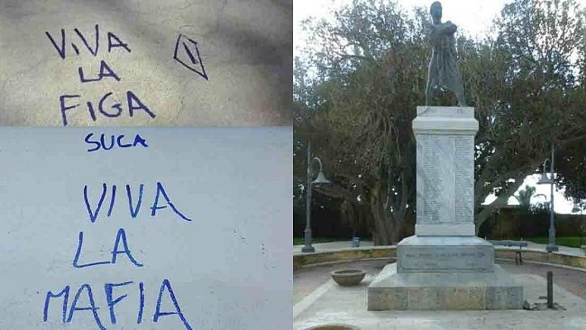 Campobello, nuovo atto vandalico al monumento ai Caduti: dura condanna del sindaco e del presidente del Consiglio
