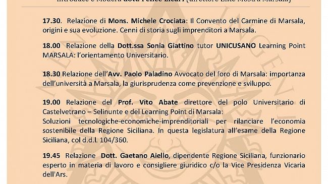 Marsala, il 13 marzo si inaugura il “Learning Point” dell’Università Niccolò Cusano