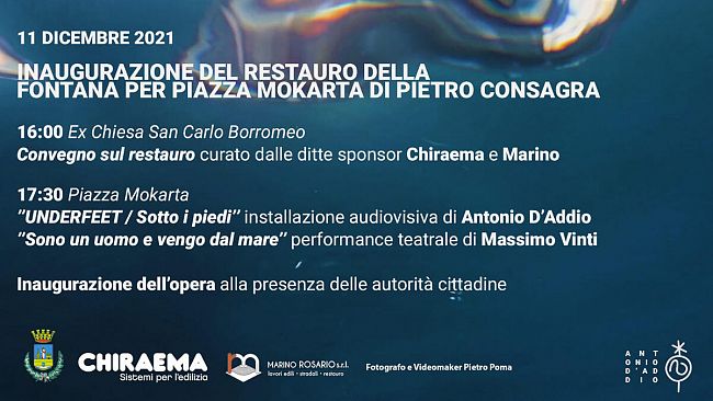 Restituzione alla Città della Fontana di Pietro Consagra in piazza Mokarta