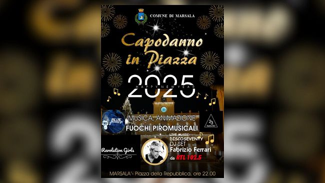 Marsala, notte di Capodanno in Piazza Loggia: autorizzato l'intrattenimento musicale
