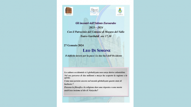 Mazara, istituto Euroarabo: sabato l'incontro 