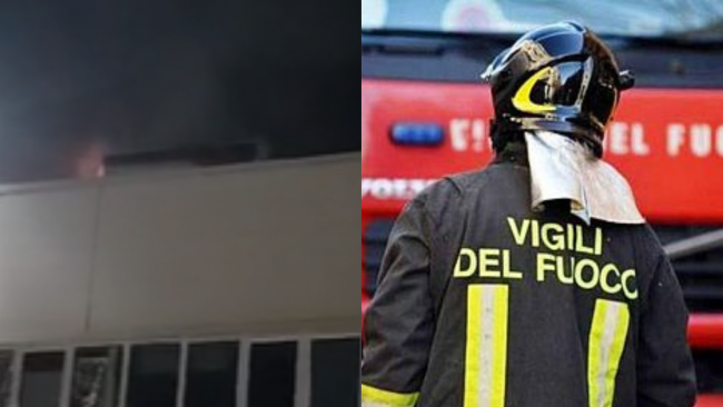 Mazara, incendio divampa sul tetto dell'ospedale Abele Ajello