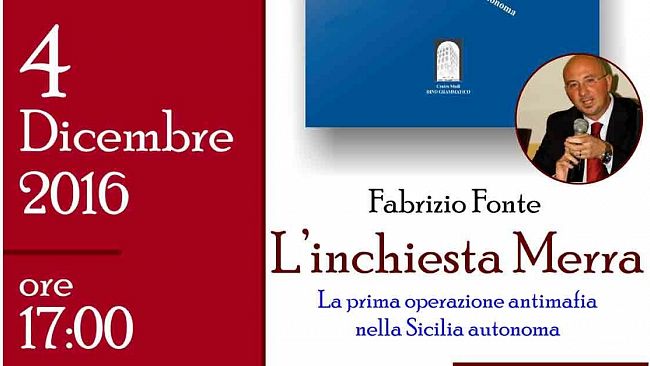 Castelvetrano, domenica 4 la presentazione del volume “L’inchiesta Merra” di Fabrizio Fonte