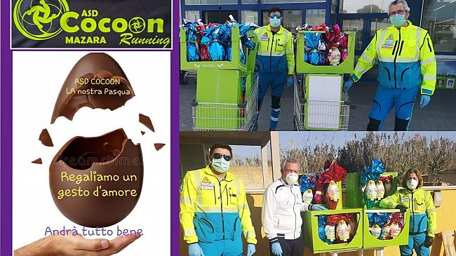 L’ Asd “Cocoon Running” dona 150 uova di pasqua alla Misericordia di Mazara “San Vito”