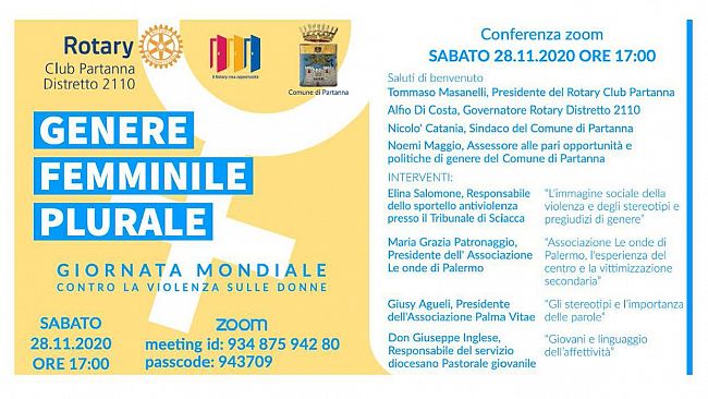 Rotary Club Partanna: giornata mondiale contro la violenza sulle donne