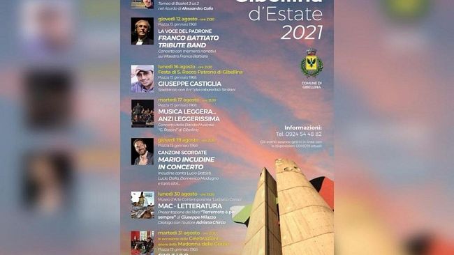 Gibellina d'Estate 2021. Il programma dettagliato degli eventi