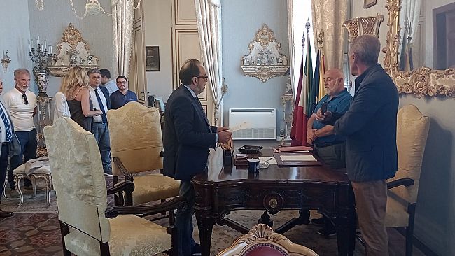 Palazzo D’Alì, giuramento degli Assessori La Porta, Mazzeo e Pellegrino