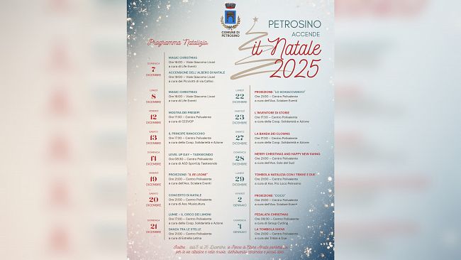 Petrosino accende il Natale 2025. Presentato il programma delle iniziative 