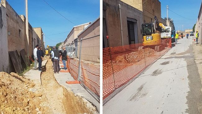 Si sistema via Santa Rita, strada di accesso al cimitero