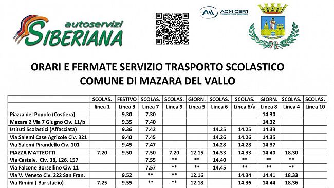 Mazara, in vigore nuovi orari e fermate del servizio di trasporto pubblico