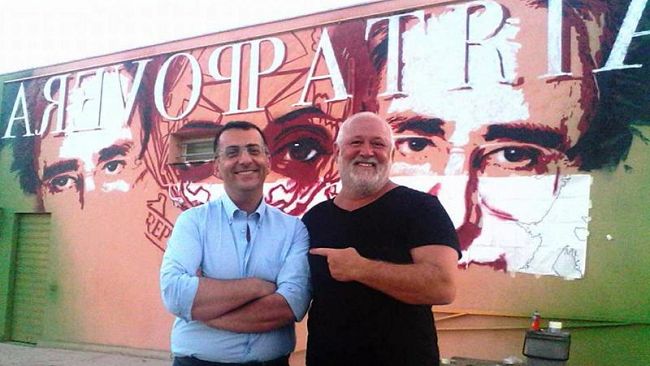 A Petrosino l’artista Kampah ritrae la “Povera Patria”. Murales realizzato per  progetto “Art’s Oasis”