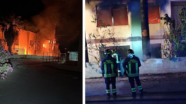 Incendio nella notte all’ex scuola di Mazara 2: paura tra i residenti