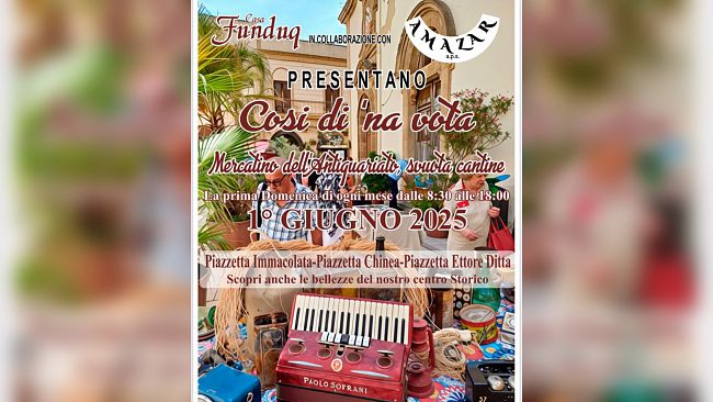 Mazara, domenica 1 giugno in centro storico mercatino delle pulci, dell''hobbistica e del piccolo antiquariato