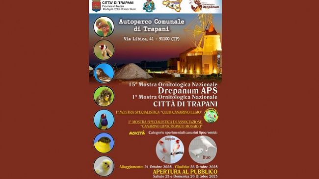 Trapani, prima mostra ornitologica all’autoparco comunale