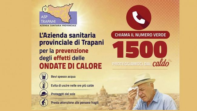 Ondate di calore: l'Asp Trapani attiva il piano di prevenzione e l'assistenza per il caldo