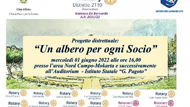 Rotary Club: Sarà consegnato il 1^ giugno il progetto “Un albero per ogni Socio”