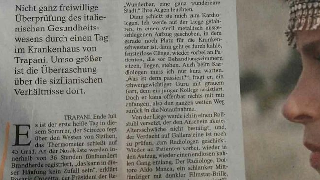 Il quotidiano tedesco F.A.Z. “Sorpreso” della buona sanita’ siciliana