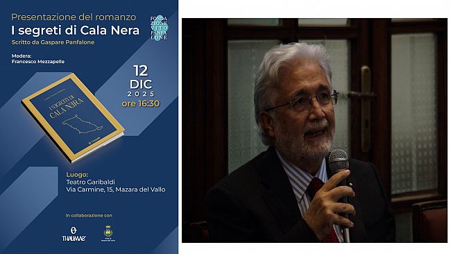 Mazara, il 12 dicembre la presentazione del romanzo “I segreti di Cala Nera” (Thaumas Editore) di Gaspare Panfalone