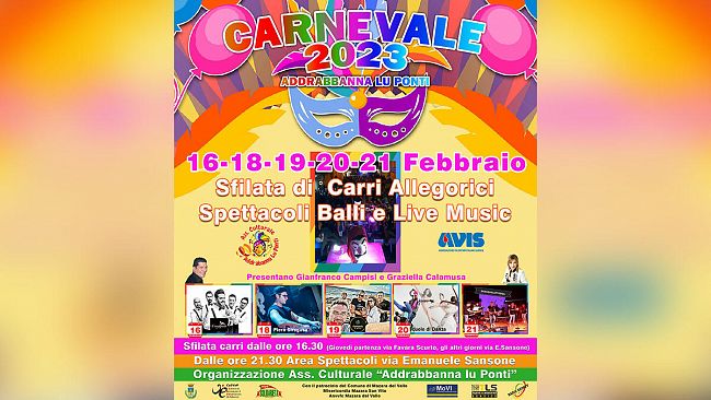 Carnevale a Mazara del Vallo con sfilata di carri allegorici e spettacoli