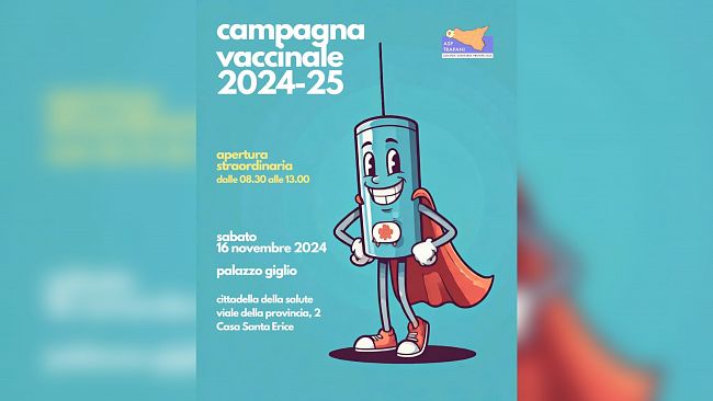 ASP Trapani. Sabato 16 novembre giornata straordinaria di vaccinazioni ad Erice