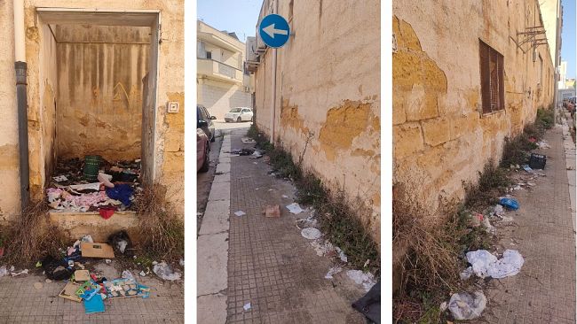 Mazara, in via Fratelli Cervi da tempo discarica abusiva nei locali ex sede consorzio agrario