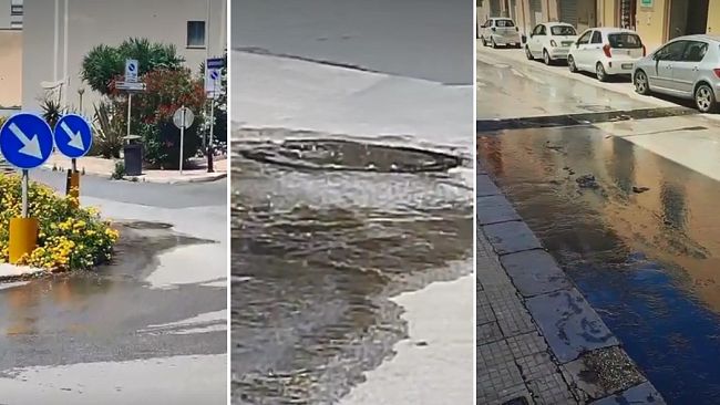 Trapani. Liquami si riversano in strada da un tombino