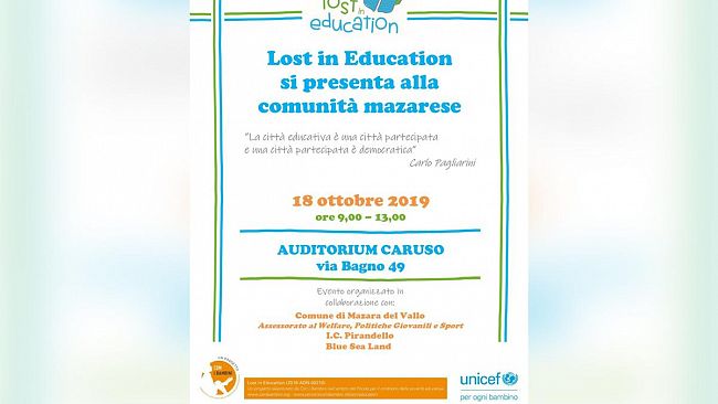 Mazara, Lost in Education si presenta alla comunità, Convegno di presentazione alla cittadinanza del progetto Lost in education