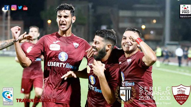 Il Trapani stende la Sicula Leonzio  e si porta a casa i tre punti