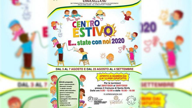 Santa Ninfa, attività centro estivo per Bambini estate 2020