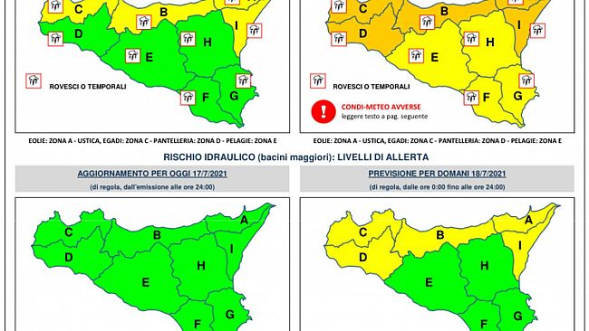 Maltempo, diramata l'allerta arancione in provincia