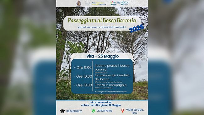 Vita, al Bosco Baronia una domenica all'insegna della riscoperta della bellezza del patrimonio naturalistico locale