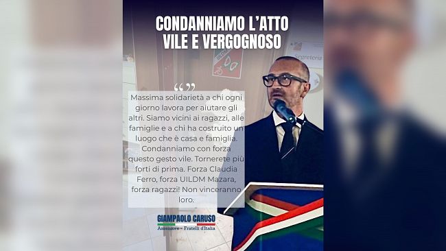 Mazara, atto vandalico nella sede della UILDM. Solidarietà dell’assessore Caruso