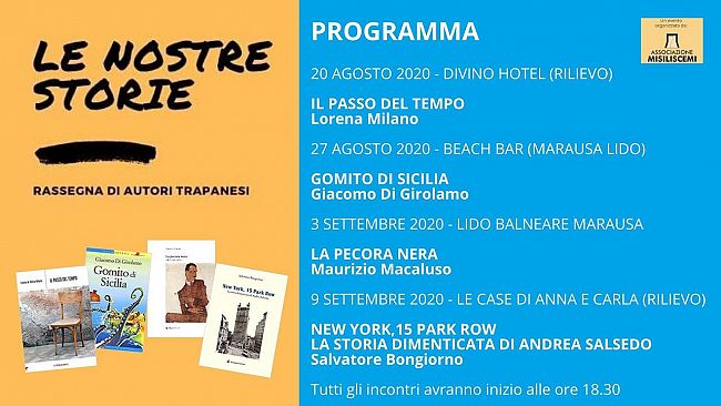 Torna la rassegna letteraria “Le nostre storie”. Quattro incontri con autori trapanesi