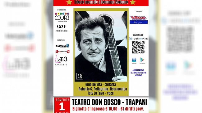 “Meraviglioso”, tributo a Domenico Modugno al Cineteatro “Don Bosco” di Trapani