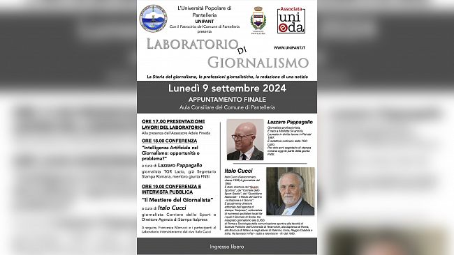 Pantelleria, volge al termine il Laboratorio di Giornalismo Unipant con Lazzaro Pappagallo e Italo Cucci
