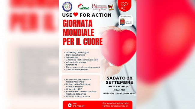 Trapani, l’Associazione Paceco Soccorso ODV aderisce alla Giornata Mondiale per il Cuore
