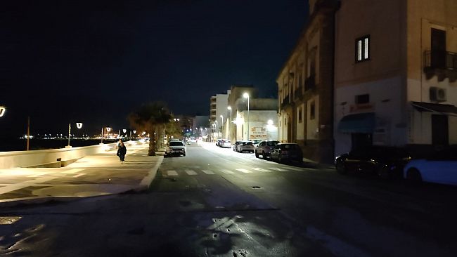 Mazara, al buio ultimo tratto del lungomare Hopps