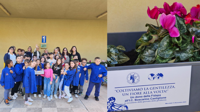 Mazara, Giornata della gentilezza: la FIDAPA dona ai bambini dell'I.C. Boscarino-Castiglione delle piante fiorite