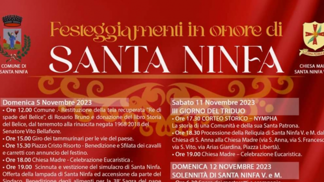Tutto pronto per i festeggiamenti in onore di Santa Ninfa