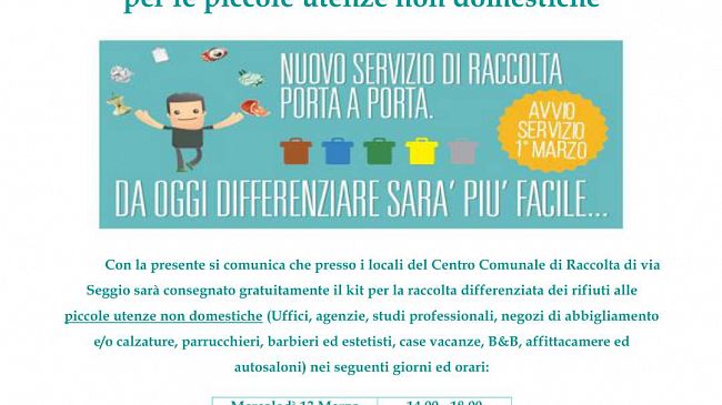 Valderice, in distribuzione i kit per la differenziata