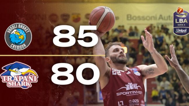 Trapani Shark, brutta frenata a Cremona