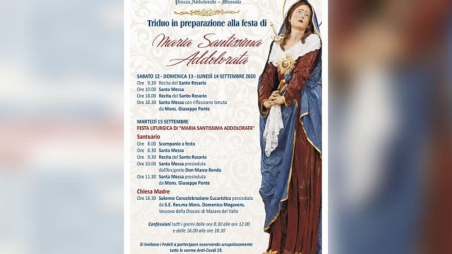 Marsala, da domani il via alla festa in onore di Maria Santissima Addolorata