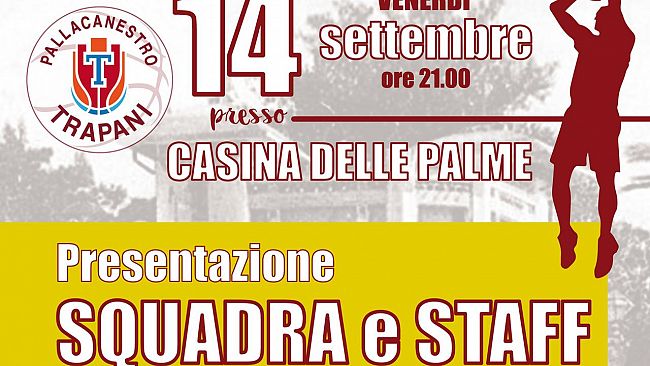 Venerdì alla Casina delle Palme la presentazione ufficiale della Pallacanestro Trapani