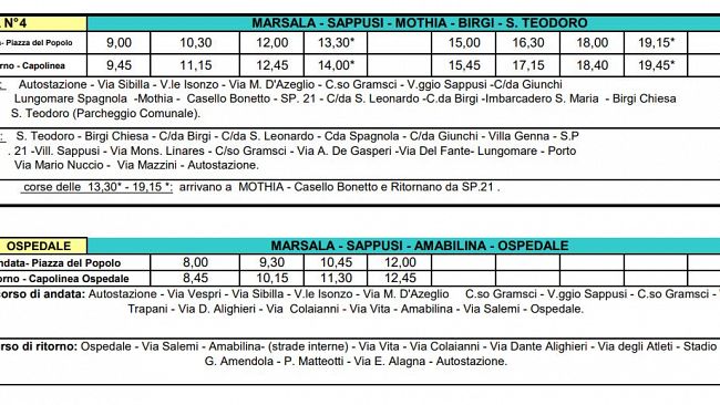 Marsala, linea bus straordinaria per il 25 aprile