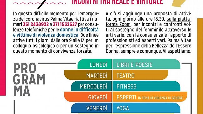 Palma Vitae OnLife, il nuovo progetto di Palma Vitae a sostegno delle donne