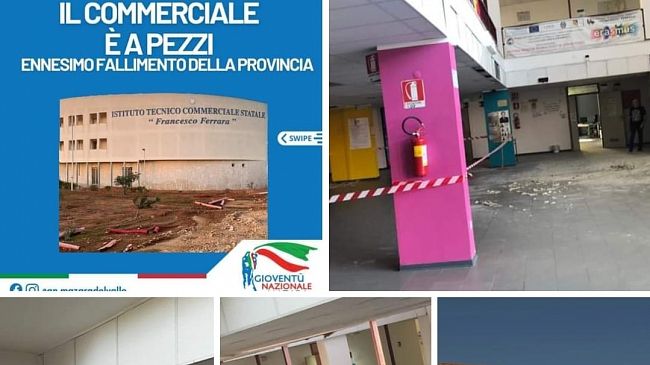 Mazara, Gioventù Nazionale: “il Commerciale è a pezzi” 